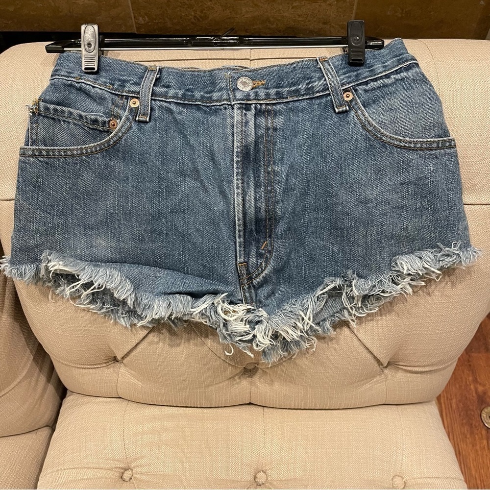 AY: Levis 505 DIY Cutoff Denim Jean Shorts Womens Sz 28 From measurements